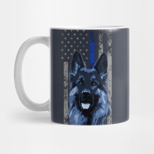 Thin Blue Line Flag K9 Police Dog Mug